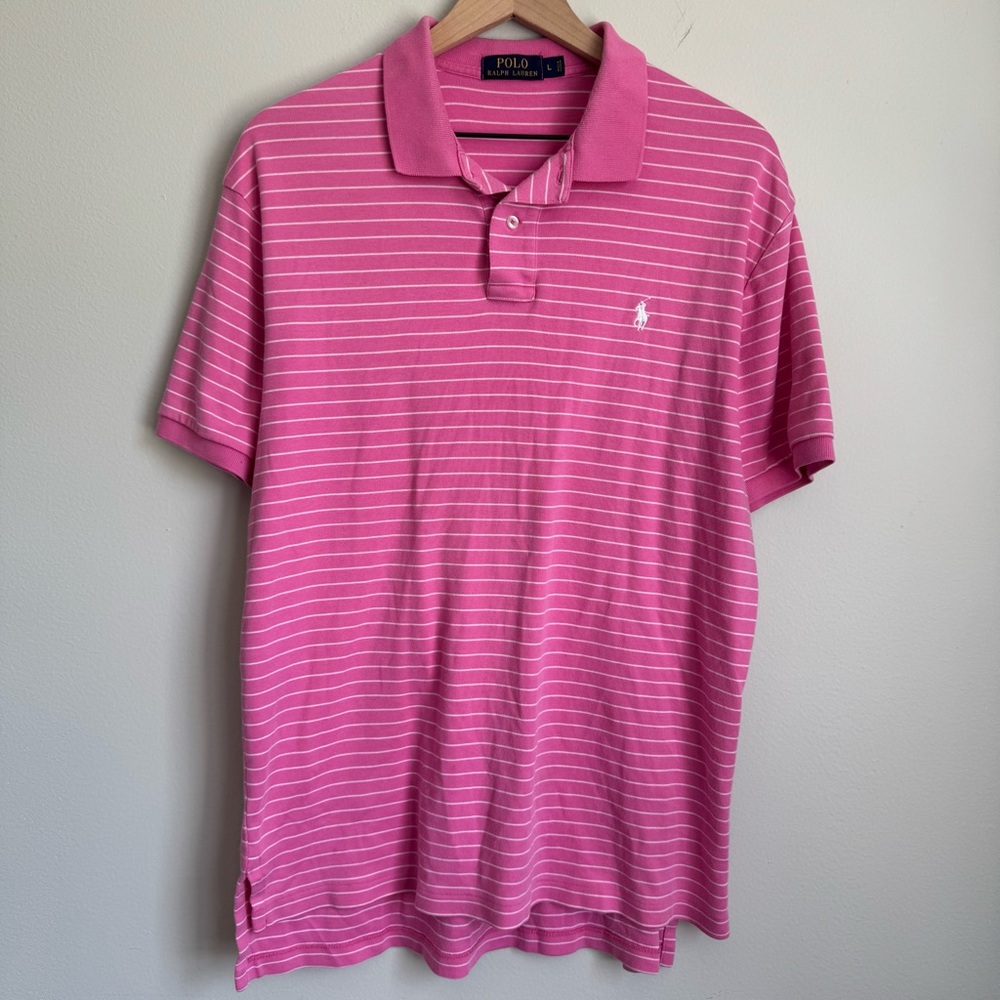 Men's Polo Ralph Lauren Large Pink Striped